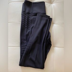 Athleta Delancey Moto Tight Black Zippered Leggings Women’s Size L